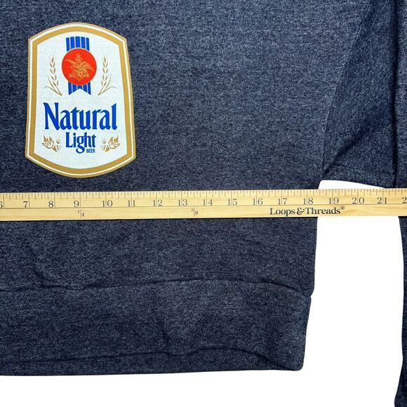 Vintage Y2K Natty Light Crop Hoodie M/L Retro Beer Logo Pullover Natural Light - Picture 4 of 7